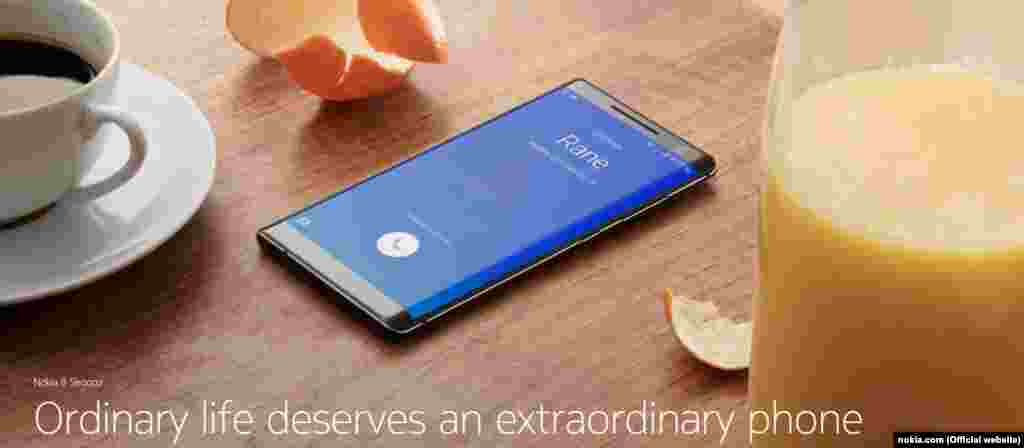 Nokia 8 Sirocco «Звичайне життя заслуговує на надзвичайний телефон», – так презентує Nokia свій новий смартфон на офіційному сайті. Телефон працює на системі Android та хизується своїм 5,5-дюймовим екраном та подвійною камерою. Девайс вийде в світ у квітні.
