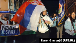 Studenti iz Novog Pazara pred zgradom Rektorata, Beograd, Srbija, 28. oktobar 2025.