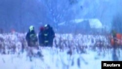 Підмосков’я, місце роботи рятувальників після падіння Ан-148. 11 лютого 2018 року (скріншот з відео Reuters)