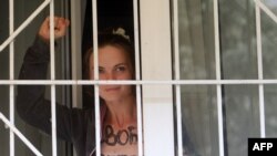 Оксана Шачко під час однієї з акцій руху Femen