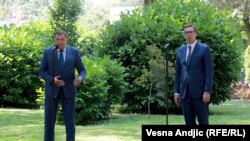 Milorad Dodiku, srpski član Predsedništva Bosne i Hercegovine i predsednik Srbije Aleksandar Vučić u Beogradu 4 avgusta 2021.