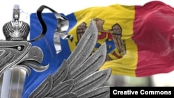 Коллаж флаг Молдовы и двуглавый орел