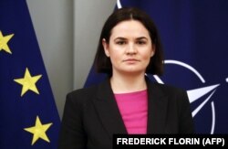 Лідерка білоруської опозиції Світлана Тихановська в Ризі, Латвія, 8 червня 2022 року