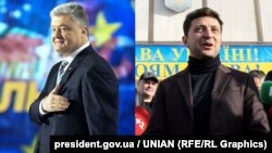 Кандидати в президенти Петро Порошенко (ліворуч) і Володимир Зеленський