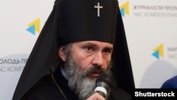 Архиепископ Симферопольский и Крымский УПЦ Киевского патриархата Климент на пресс-конференции в Киеве, 9 октября 2018 года