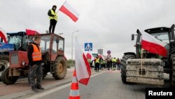 Польські фермери блокують рух на кордоні. Медика, Польща. Березень 2024 року