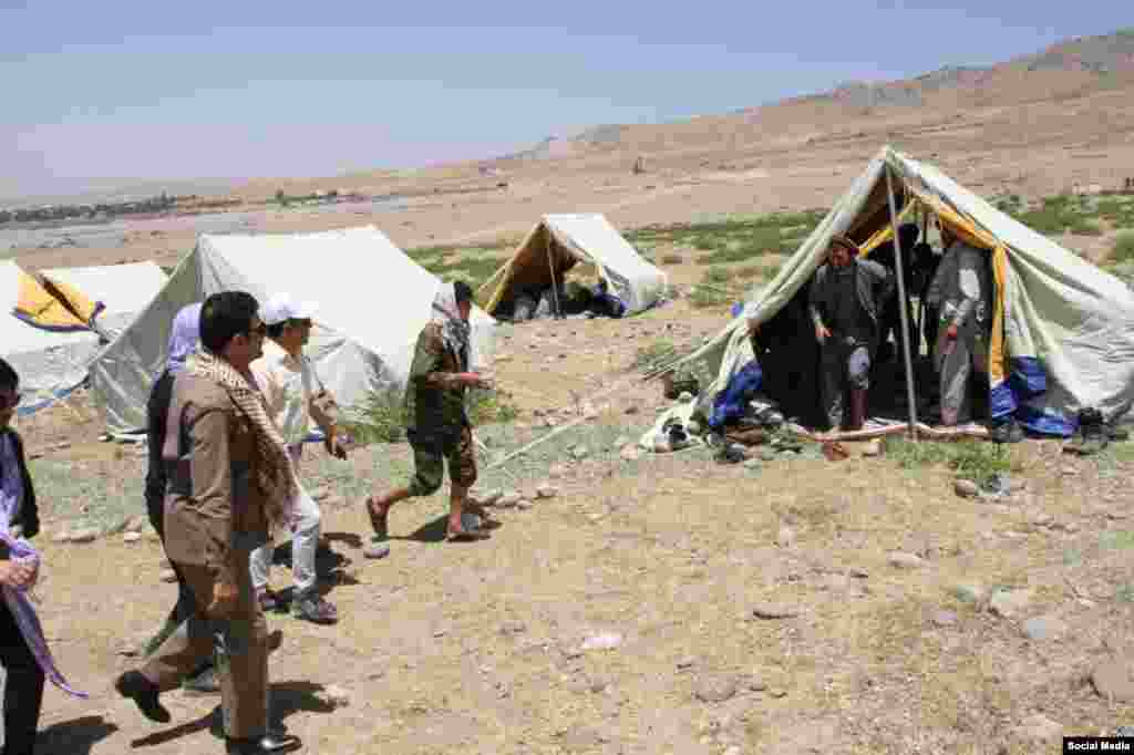 Tents in Korog, Tajikistan, filled with refugees who fled the fighting in northern Afghanistan. 