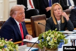 Дональд Трамп и премьер-министр Италии Джорджа Мелони