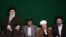 Supreme Leader Ayatollah Ali Khamenei, President Mahmud Ahmadinejad, and Expediency Council Chairman Ali Akbar Hashemi Rafsanjani with an unidentified cleric (left to right) at a memorial ceremony in Tehran on March 23, 2009.