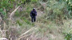 Український сапер розміновує територію біля мосту Український сапер розміновує територію біля мосту