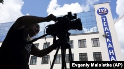 Будівля «112 Україна» після обстрілу, Київ, 13 липня 2019 року