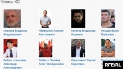 КС оппозиции. Некоторые фамилии уже давно с припиской "выбыл". Выглядит это так: Выбыл-Кац, Выбыла-Романова...Скриншот с сайта КС.