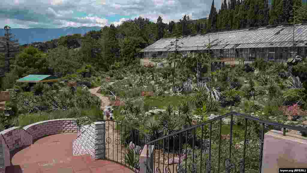 По мосту, который проходит над дорогой к санаториям поселка Никита, можно пройти в «Райский сад»