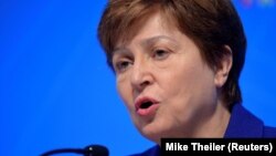 Крісталіна Георгієва вказала на те, що різкий спад економіки в Україні минулого року змінився «поступовим відновленням»