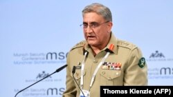 Pakistani army chief Qamar Javed Bajwa in Munich on February 17, 2018