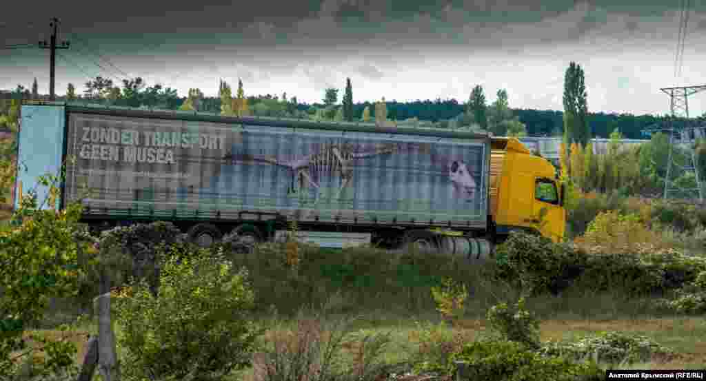 Фура спускается по единственному асфальтированному «марсианскому» подъезду