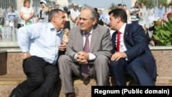 Президент Татарстана Рустам Минниханов, госсоветник Татарстана Минтимер Шаймиев, мэр Казани Ильсур Метшин