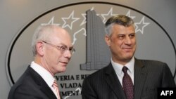 Herman van Rompej i Hashim Thaci u Prištini, 1. jul 2013.
