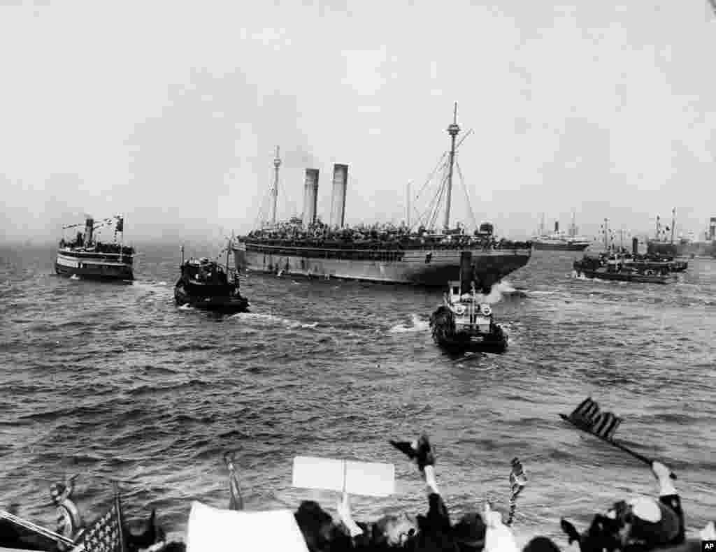 69-а дивізія Армії США повертається додому з Першої світової війни