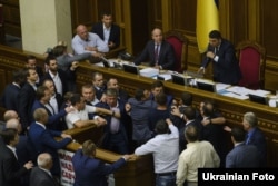 Сутичка у Верховній Раді після надання згоди на арешт депутата Ігоря Мосійчука. Київ, 17 вересня 2015 року