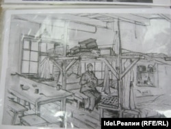 Рисунки башкортостанских художников, посвященные салаватским лагерям, с выставки "Эхо прошлого"