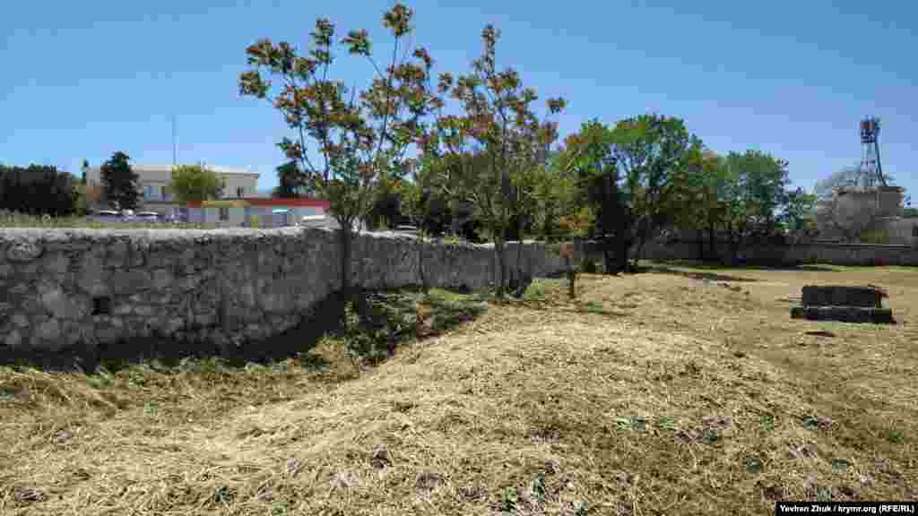 У забора, разделяющего караимское и еврейское кладбища – несколько глубоких, заросших травой ям. Кто, когда и для какой цели их вырыл, неизвестно. А кладбища разделяет даже не проход – пролом в стене