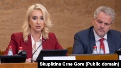 Ministarka evropskih poslova Gorčević i ambasador EU u Podgorici Satler, oktobar 2024.