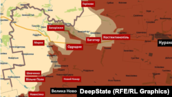 Новопавлівський напрямок на інтерактивній мапі DeepState станом на 18 червня 2025 року