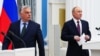 Прем'єр-міністр Угорщини Віктор Орбан (ліворуч) і очільник Росії Володимир Путін. Москва, 5 липня 2024 року