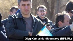 Акция у памятника Тарасу Шевченко в Симферополе 9 марта 2015 года