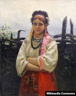 Картина Іллі Рєпіна «Українка біля тину», 1876 рік