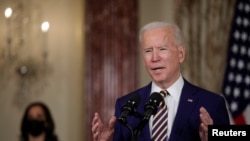 Джо Байден во время выступления в Госдепартаменте США, 4 февраля 2021 года