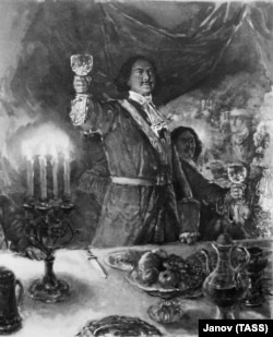 Російський імператор Петро Перший. Ілюстрація Сєрова до поеми Пушкіна «Полтава»