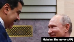 Ніколас Мадуро та президент Росії Володимир Путін на зустрічі в Москві, 8 грудня 2018 року