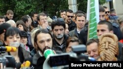 Protest novinara u Podgorici, januar 2014 (ilustrativna fotografija)