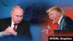 Коллаж: Путин, Трамп, война и санкции