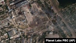 Наслідки удару ЗСУ по російських складах боєприпасів в окупованій Новій Каховці на Херсонщині 11 липня