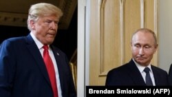Иллюстративное фото: президент США Дональд Трамп и президент России Владимир Путин на встрече в Хельсинки, Финляндия. Июль, 2018 года