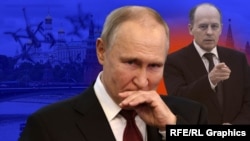 Коллаж: Путин и Бортников не комментируют операцию "Паутина"