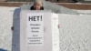 Наталья Филонова на пикете против поправок к Конституции