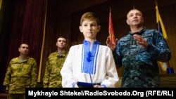 Сын похищенного в Крыму Тимура Шаймарданова получает награду за своего отца, Одесса, 13 октября 2017 год