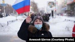 Алексей Шитов на акции протеста 23 января