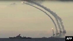 რუსეთის სამხედრო გემმა გაუშვა ფრთოსანი რაკეტები კასპიის ზღვაში - 2015 წელი.