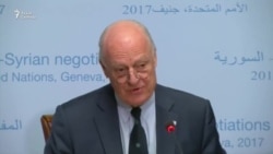 Спецпосланник ООН по Сирии Стаффан де Мистура на переговорах в Женеве Спецпосланник ООН по Сирии Стаффан де Мистура на переговорах в Женеве