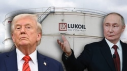 Президентът на САЩ Доналд Тръмп и президентът на Русия Владимир Путин на фона на рафинерията на „Лукойл“ в Бургас. Колаж: Свободна Европа