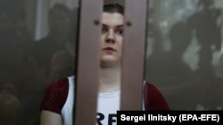 Анна Павликова во время слушаний по делу "Нового величия"