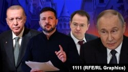 Коллаж: Эрдоган, Зеленский, Мединский, Путин
