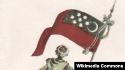 Один из вариантов флага Горской Республики (автор Халил-бек Мусаясул)