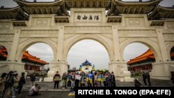 Акція проти російського вторгнення в Україну на Тайвані. Тайбей, травень 2022 року