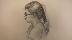 ილუსტრაცია შექმნილია ხელოვნური ინტელექტის მიერ, ბელა მეი ქალის ფოტოს მიხედვით. ფოტო გადაღებულია 13 მაისს, თბილისის საქალაქო სასამართლოში, აღკვეთის ღონისძიების სხდომაზე